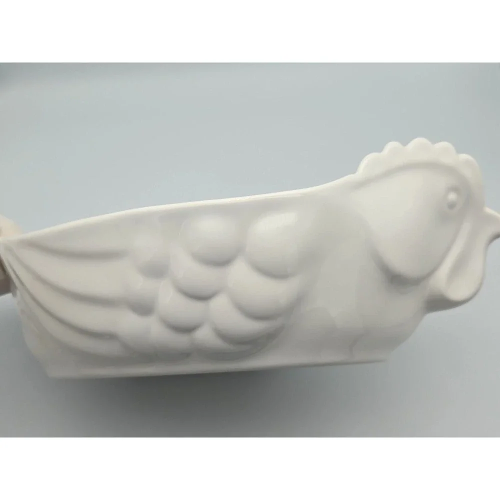 Revol‎ France Large Chicken Shaped Casserole Serving Baking Dish White P12 13.5